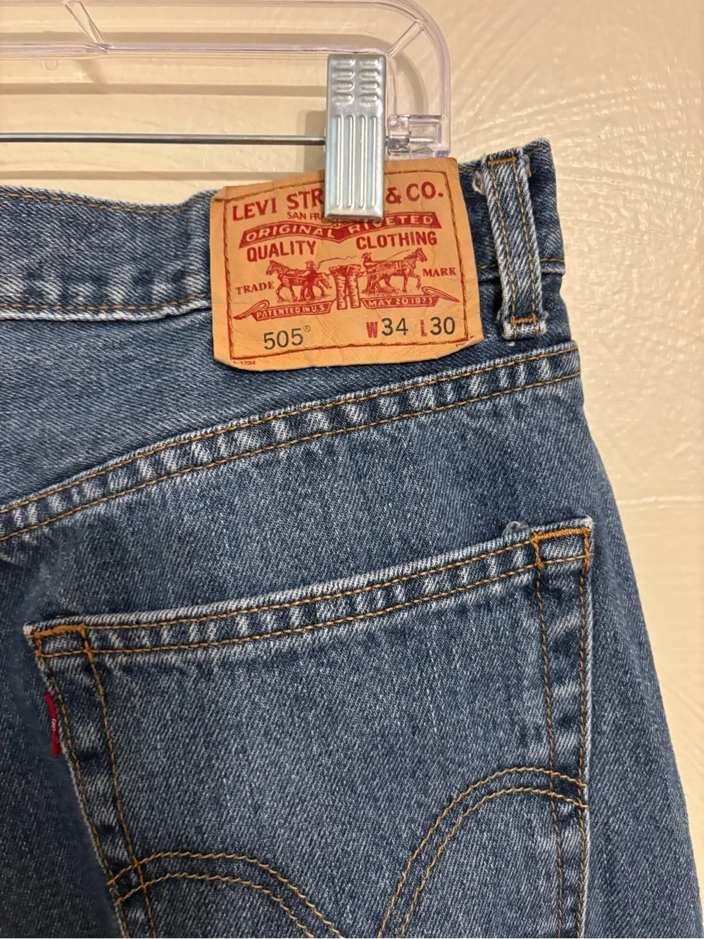 Levi’s 505 Regular Fit Jeans W34 L30 Straight Leg 100% Cotton